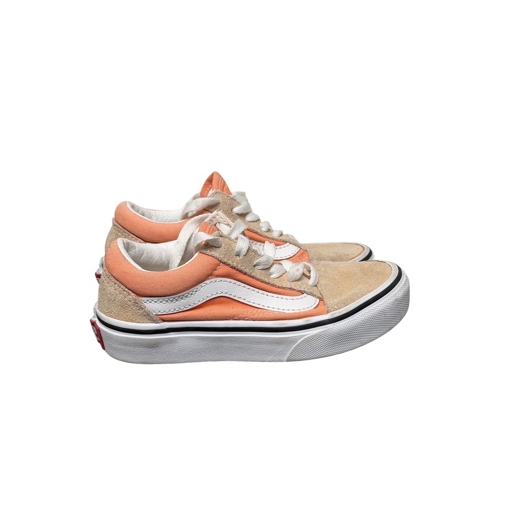 Vans Old Skool Kids Size 11 Orange Tan Suede Canvas Low‎ Top Skate Sneakers
